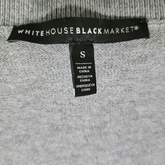 White House Black Market Womens Sweater Sz S Grey Cashmere-Blend Boat-Neck WHBM - Picture 5 of 8